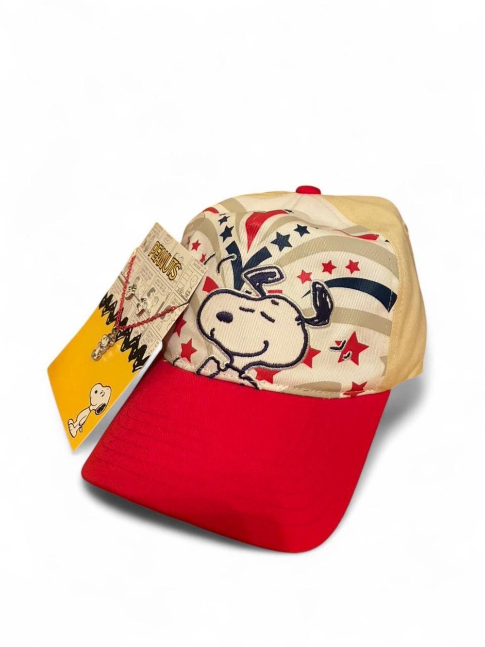 Peanuts Red, Cream Snoopy Cap with Necklace Set - Picture 4 of 6